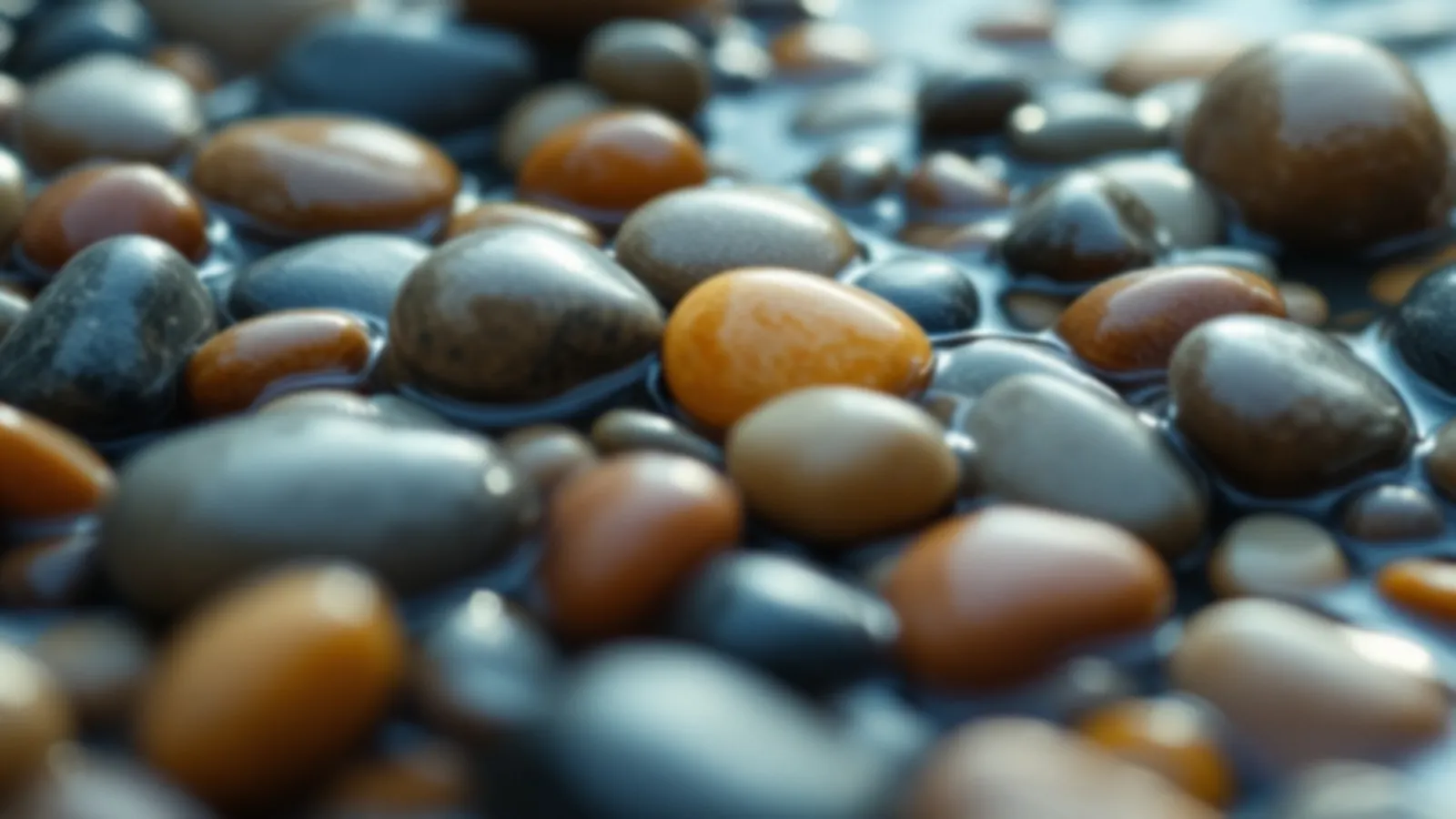 Smooth colourful pebbles under clear shallow stream water in soft morning light, the PebbleFunds view of fast personal loans online, $100 – $5,000